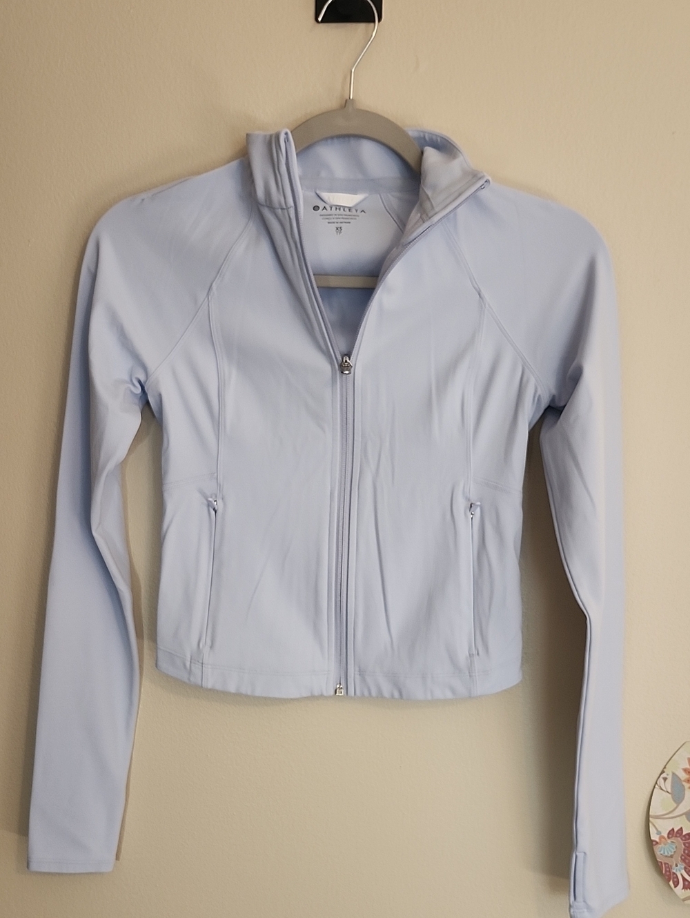 Athleta Salutation Crop Jacket/ Blue Star Zip-Up Jacket/Size XS